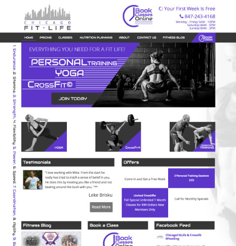 Chicago Fit Life website image